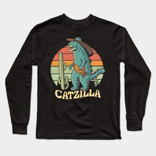 Catzilla cat lovers Long Sleeve T-Shirt